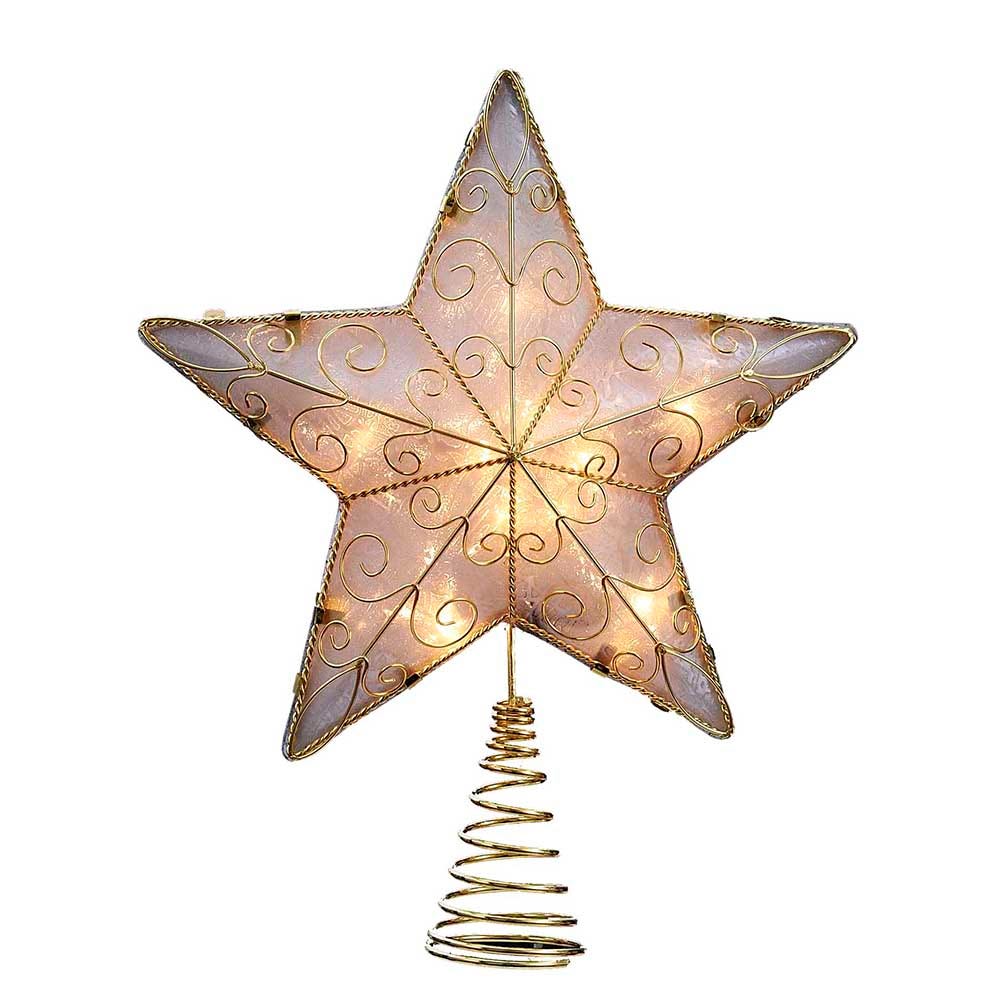 Kurt Adler UL 10-Light 8.5-Inch Gold Reflector Star Treetop